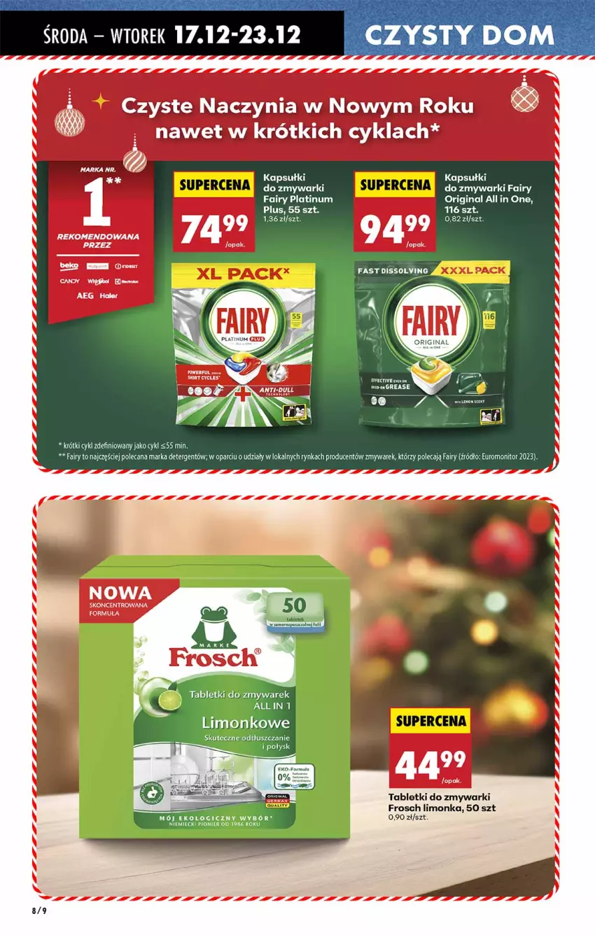Gazetka promocyjna Biedronka - Gazetka - ważna 17.12 do 24.12.2025 - strona 8 - produkty: Fa, Fairy, Frosch, Gin, Limonka, Monitor, Tablet, Tabletki do zmywarki, Zmywarki