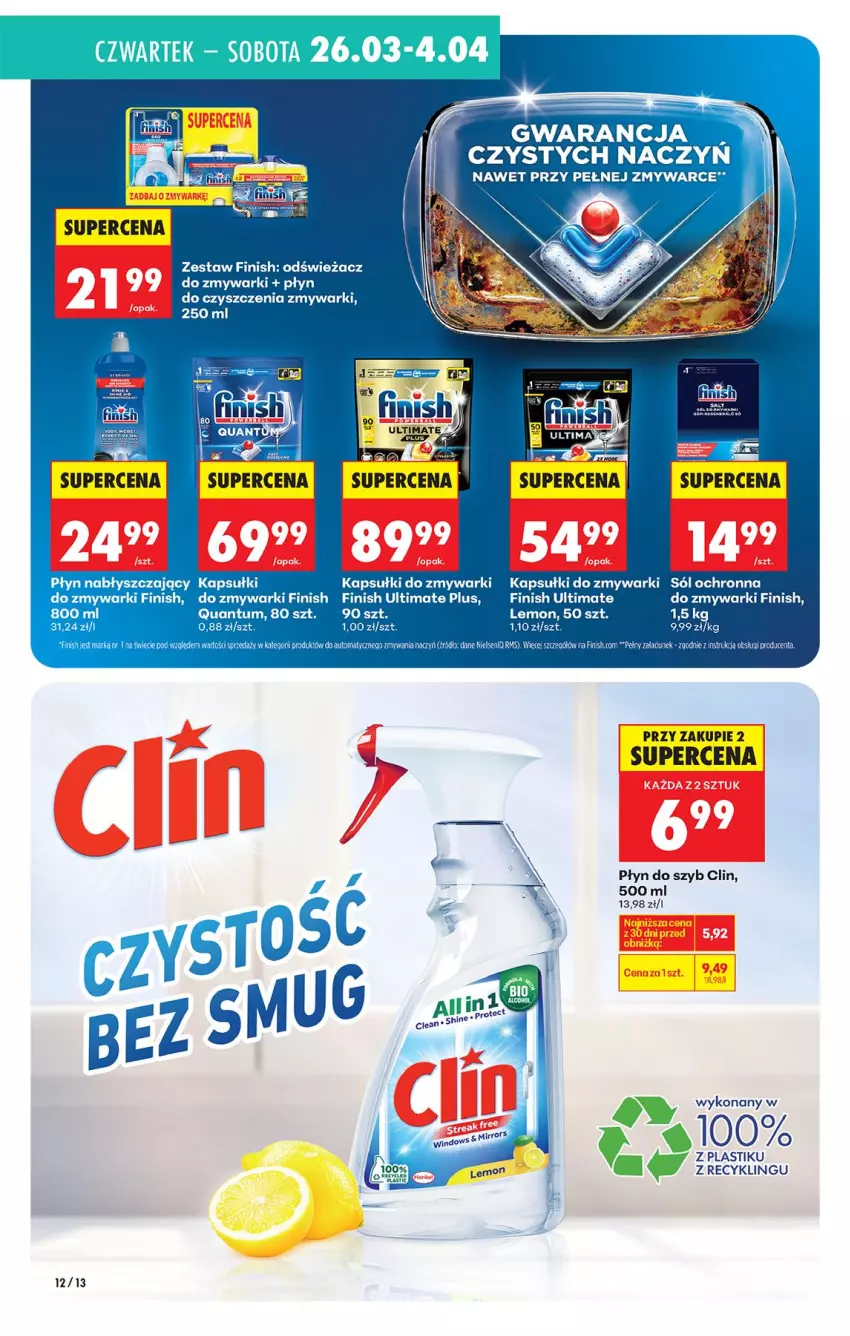 Gazetka promocyjna Biedronka - Gazetka - ważna 26.03 do 02.04.2026 - strona 12 - produkty: Clin, Finish, LEGO, Odświeżacz do zmywarki, Płyn do szyb, Płyn nabłyszczający, Sól, Zmywarki