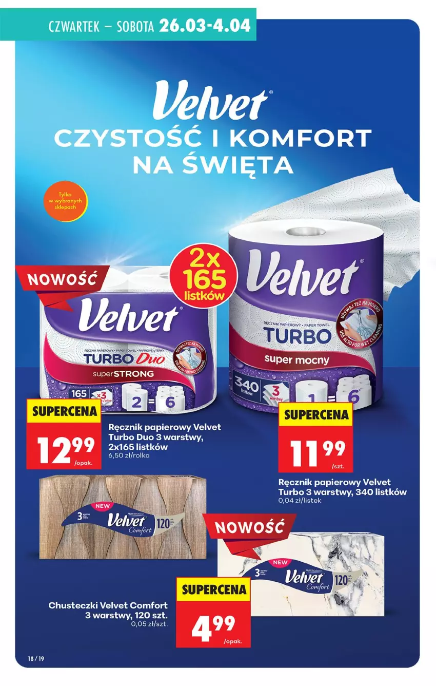 Gazetka promocyjna Biedronka - Gazetka - ważna 26.03 do 02.04.2026 - strona 18 - produkty: Chusteczki, Fa, Papier, Ręcznik, Stek, Velvet