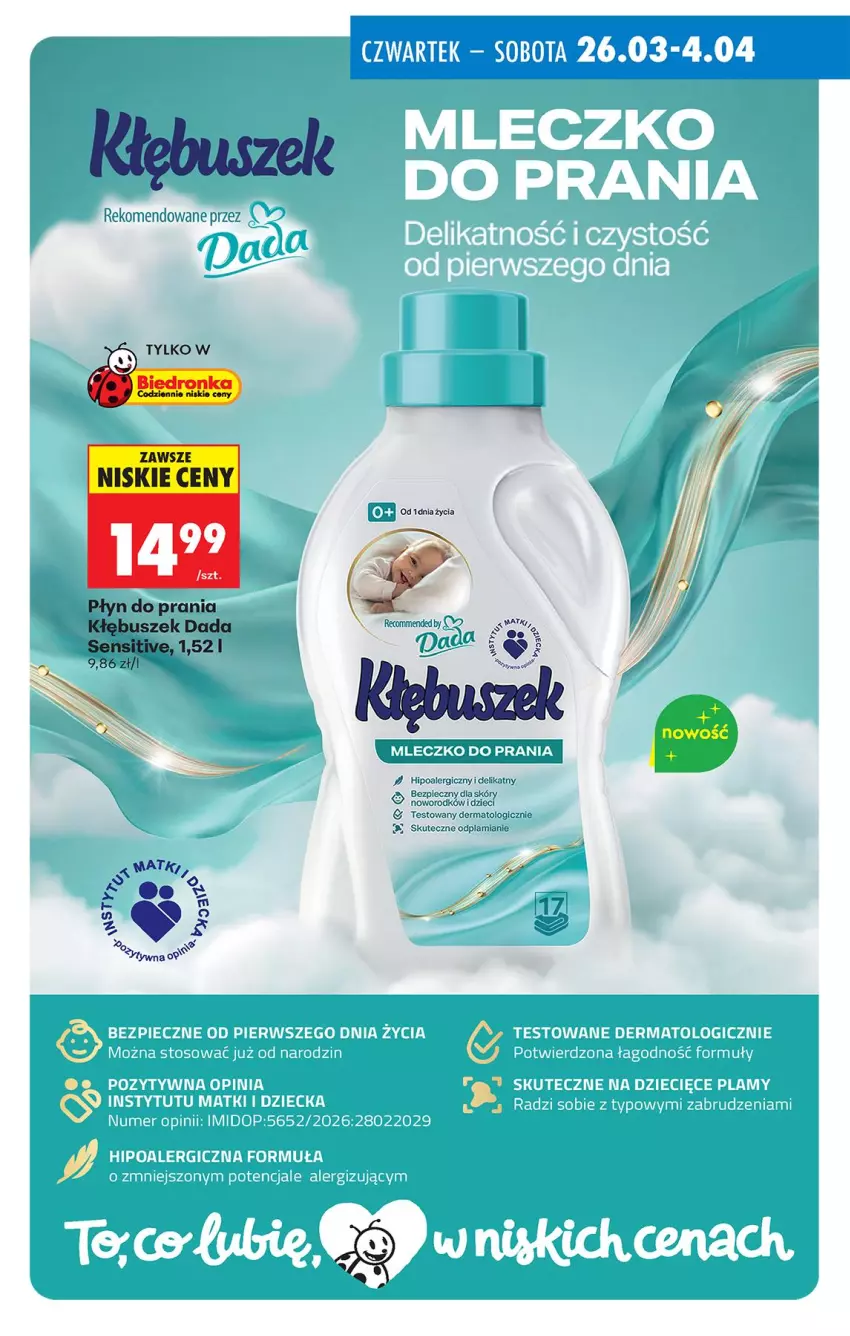 Gazetka promocyjna Biedronka - Gazetka - ważna 26.03 do 02.04.2026 - strona 3 - produkty: BIC, Dada, Dzieci, Mleczko, Mleczko do prania, Piec, Ser, Tago
