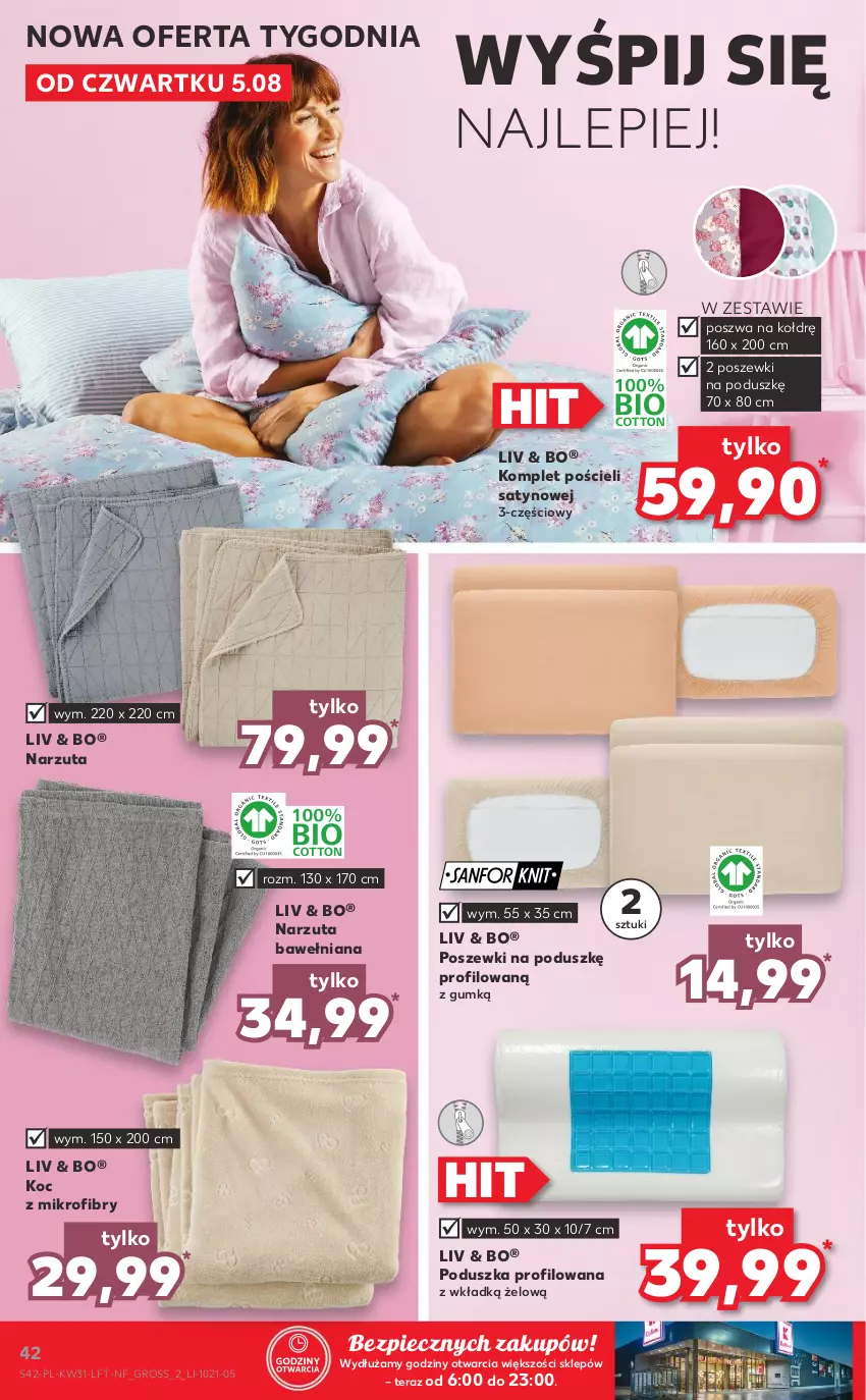 Gazetka promocyjna Kaufland - OFERTA TYGODNIA - ważna 05.08 do 11.08.2021 - strona 42 - produkty: Koc, Komplet pościeli, Narzuta, Piec, Poduszka, Pościel, Tera