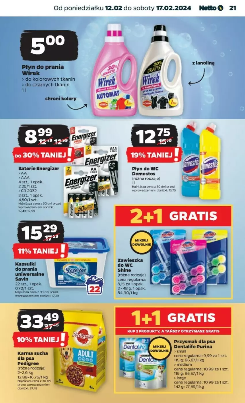 Gazetka promocyjna Netto - ważna 12.02 do 17.02.2024 - strona 14 - produkty: Domestos, Energizer, Gra, Pedigree, Płyn do wc, Przysmak dla psa, Pur, Purina