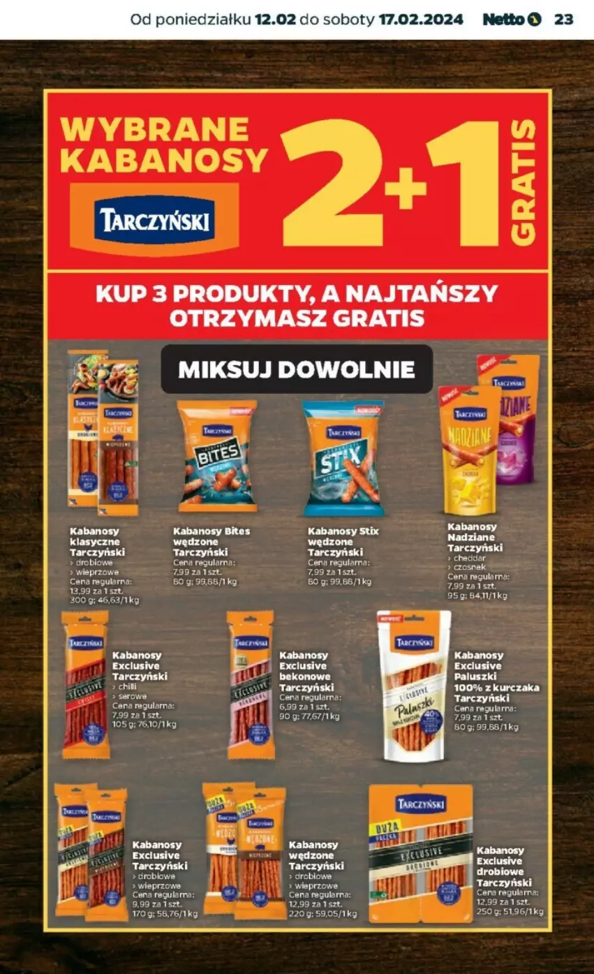 Gazetka promocyjna Netto - ważna 12.02 do 17.02.2024 - strona 16 - produkty: Cheddar, Gra, Kabanos, Tarczyński