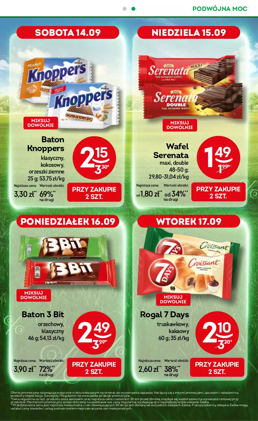 Gazetka promocyjna Żabka - ważna 27.06 do 30.09.2024 - strona 5 - produkty: 7 Days, Baton, Kakao, Knoppers, Kokos, Orzeszki, Orzeszki ziemne, Rogal, Ser