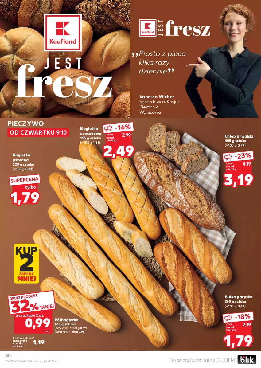 Gazetka promocyjna Kaufland - Gazetka tygodnia - ważna 09.10 do 15.10.2025 - strona 30 - produkty: Bagietka, Bagietka czosnkowa, Bagietka pszenna, Bułka, Chleb, Piec, Pieczywo, Półbagietka, Tera