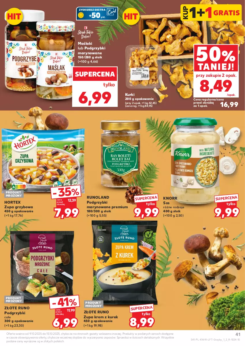 Gazetka promocyjna Kaufland - Gazetka tygodnia - ważna 09.10 do 15.10.2025 - strona 41 - produkty: Gra, Grzyby, Hortex, Knorr, Podgrzybki, Podgrzybki marynowane, Runoland, Sos, Zupa