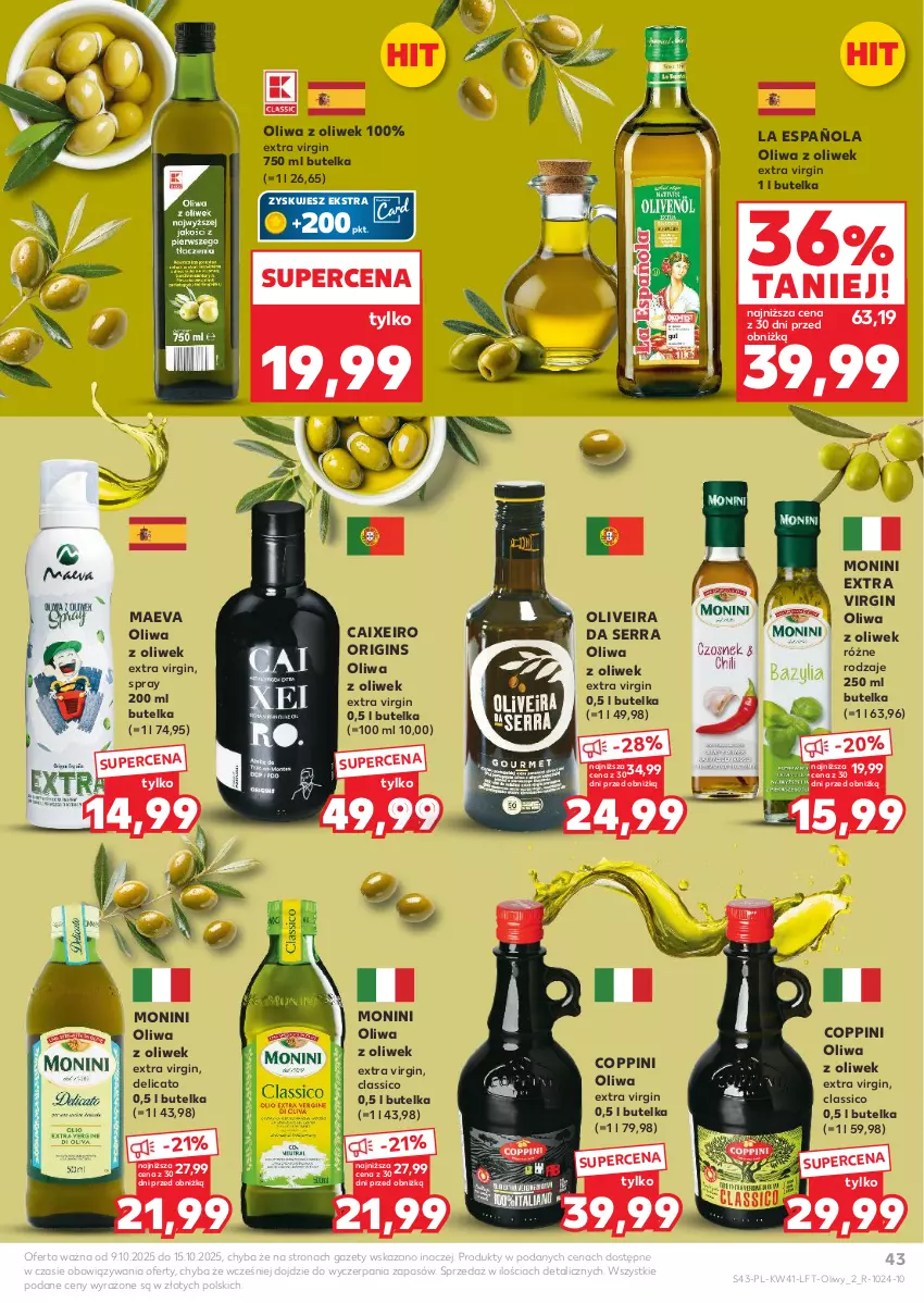 Gazetka promocyjna Kaufland - Gazetka tygodnia - ważna 09.10 do 15.10.2025 - strona 43 - produkty: Gin, Monini, Oliwa, Oliwa z oliwek, Ser