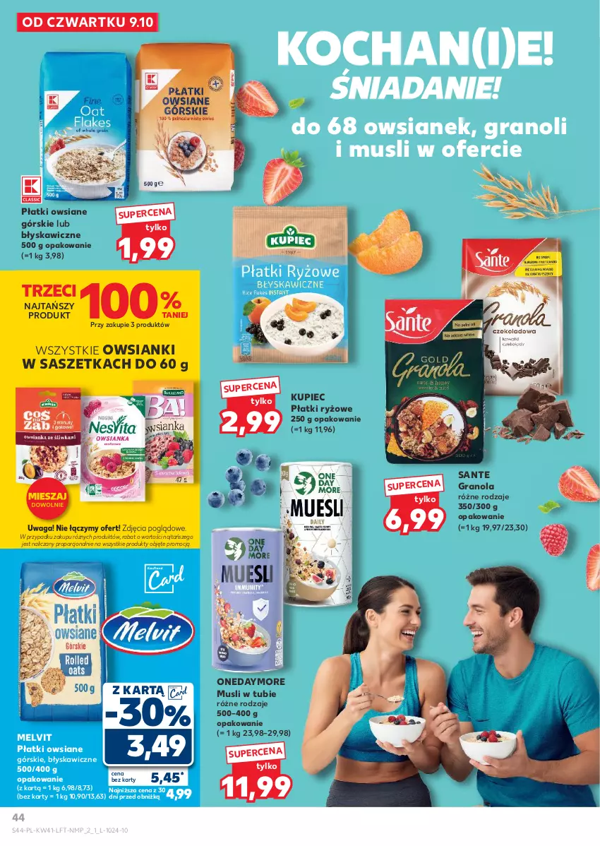 Gazetka promocyjna Kaufland - Gazetka tygodnia - ważna 09.10 do 15.10.2025 - strona 44 - produkty: Gra, Granola, Koc, Kupiec, Melvit, Mus, Piec, Płatki owsiane, Płatki ryżowe, Por, Ryż, Sante, Waga