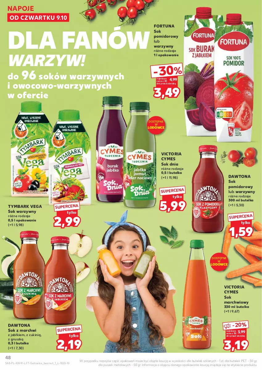 Gazetka promocyjna Kaufland - Gazetka tygodnia - ważna 09.10 do 15.10.2025 - strona 48 - produkty: Dawtona, Fa, Fortuna, Napoje, Sok, Sok pomidorowy, Tran, Tymbark