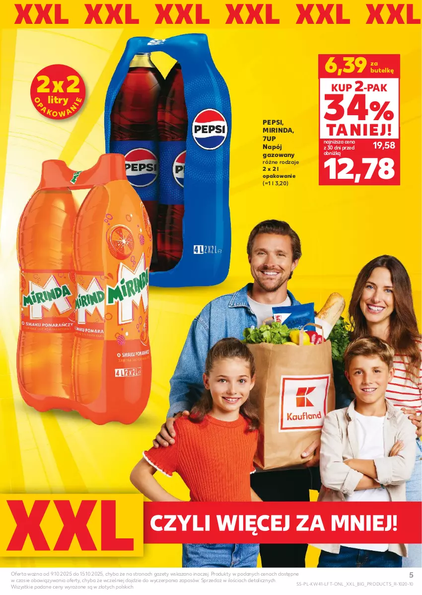 Gazetka promocyjna Kaufland - Gazetka tygodnia - ważna 09.10 do 15.10.2025 - strona 5 - produkty: 7up, Mirinda, Napój, Napój gazowany, Pepsi