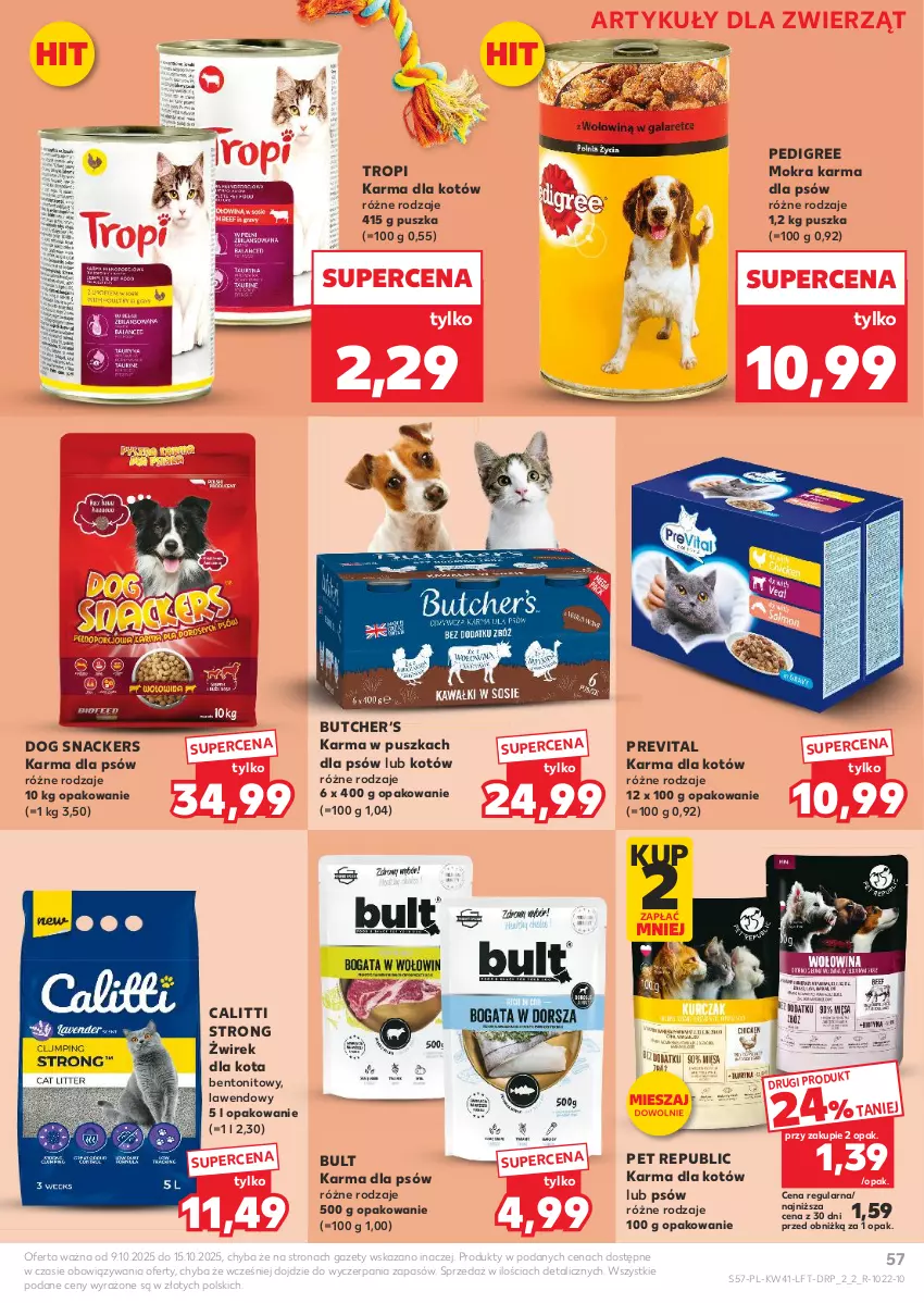 Gazetka promocyjna Kaufland - Gazetka tygodnia - ważna 09.10 do 15.10.2025 - strona 57 - produkty: Mokra karma, Pedigree