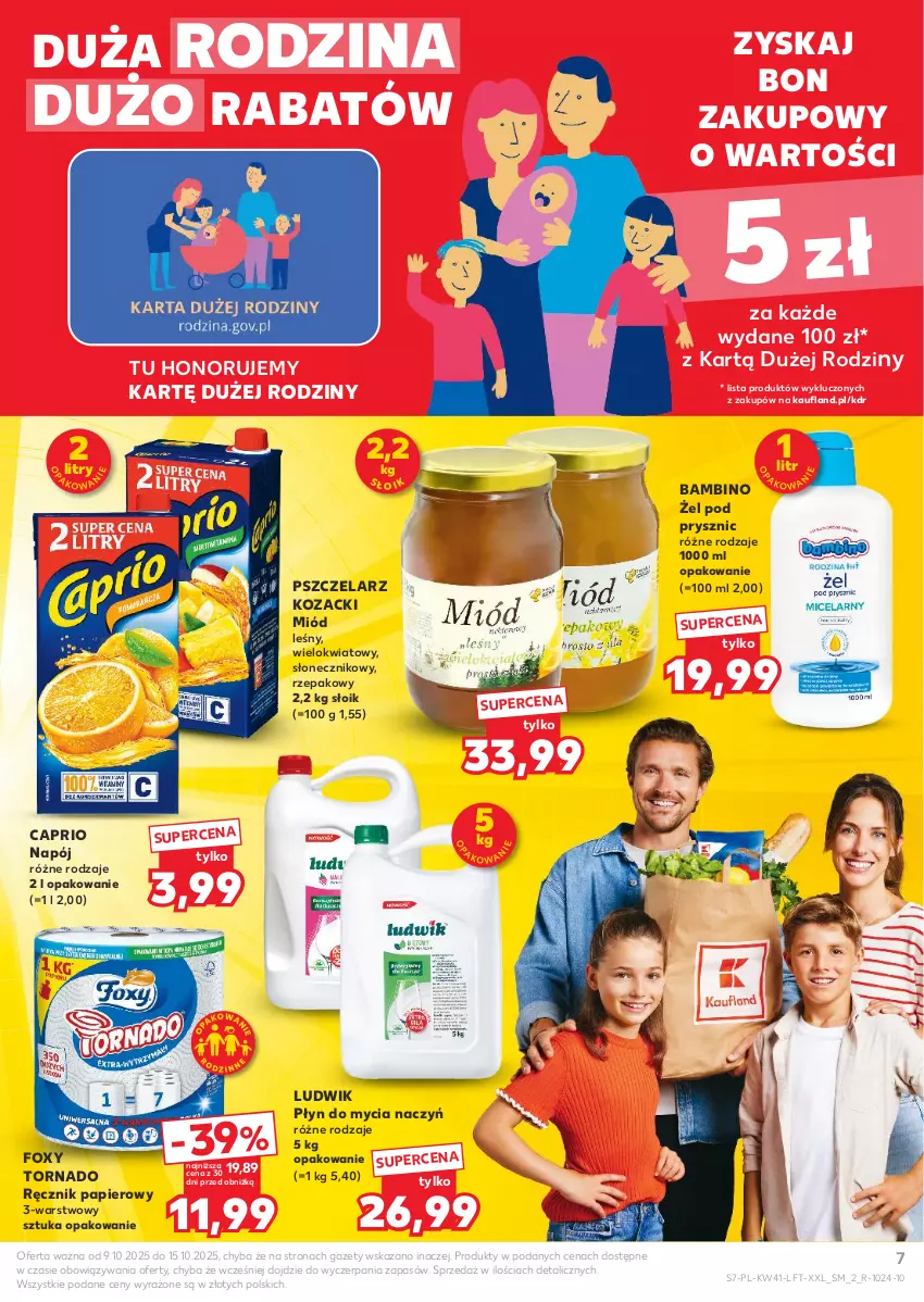 Gazetka promocyjna Kaufland - Gazetka tygodnia - ważna 09.10 do 15.10.2025 - strona 7 - produkty: Do mycia naczyń, Foxy, Ludwik, Miód, Napój, Papier, Płyn do mycia, Płyn do mycia naczyń, Ręcznik
