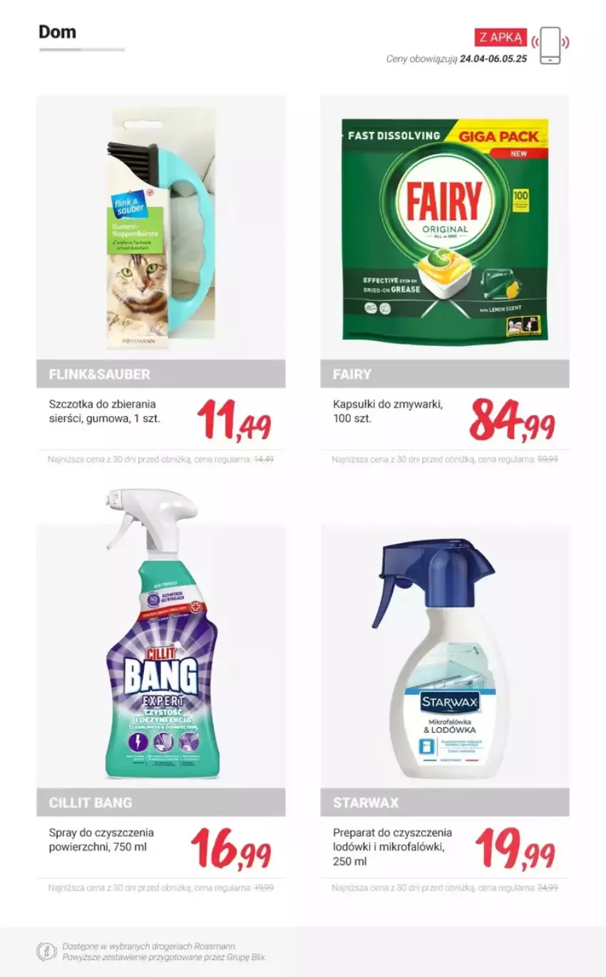 Gazetka promocyjna Rossmann - ważna 27.04 do 03.05.2025 - strona 6 - produkty: Fa, Fairy, Gin, Lodówka, Preparat do czyszczenia, Spray do czyszczenia, Szczotka, Zmywarki