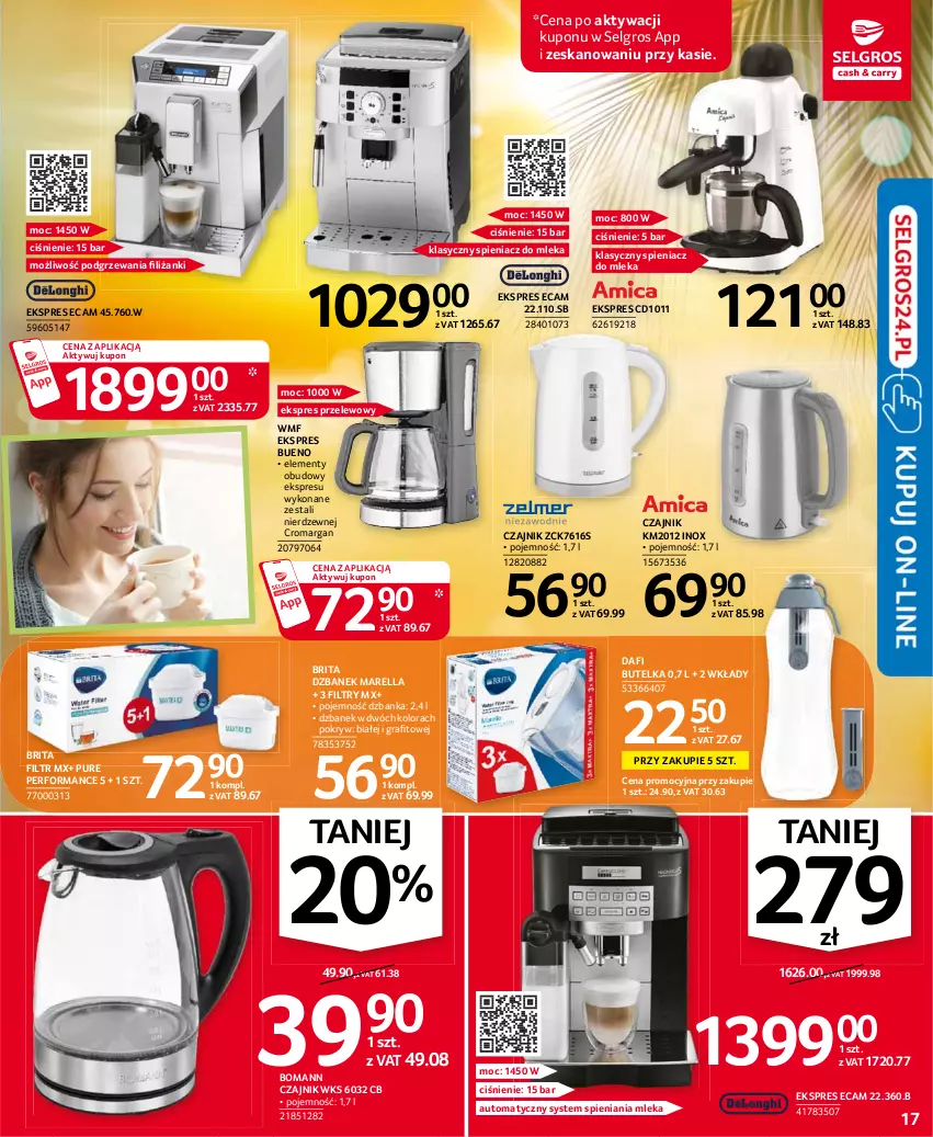 Gazetka promocyjna Selgros - Oferta przemysłowa - ważna 22.07 do 04.07.2021 - strona 17 - produkty: Brit, Brita, Czajnik, Dzbanek, Ekspres przelewowy, Gra, LG, Pur