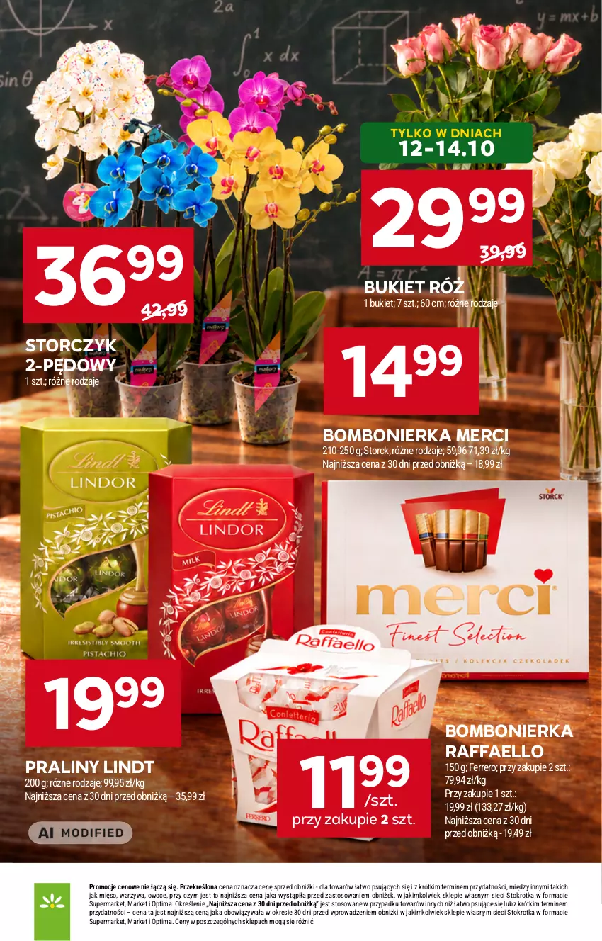 Gazetka promocyjna Stokrotka - Supermarket - ważna 08.10 do 14.10.2026 - strona 11 - produkty: Bukiet, Fa, Ferrero, Lindt, Merci, Mięso, Optima, Owoce, Praliny, Raffaello, Storczyk, Warzywa
