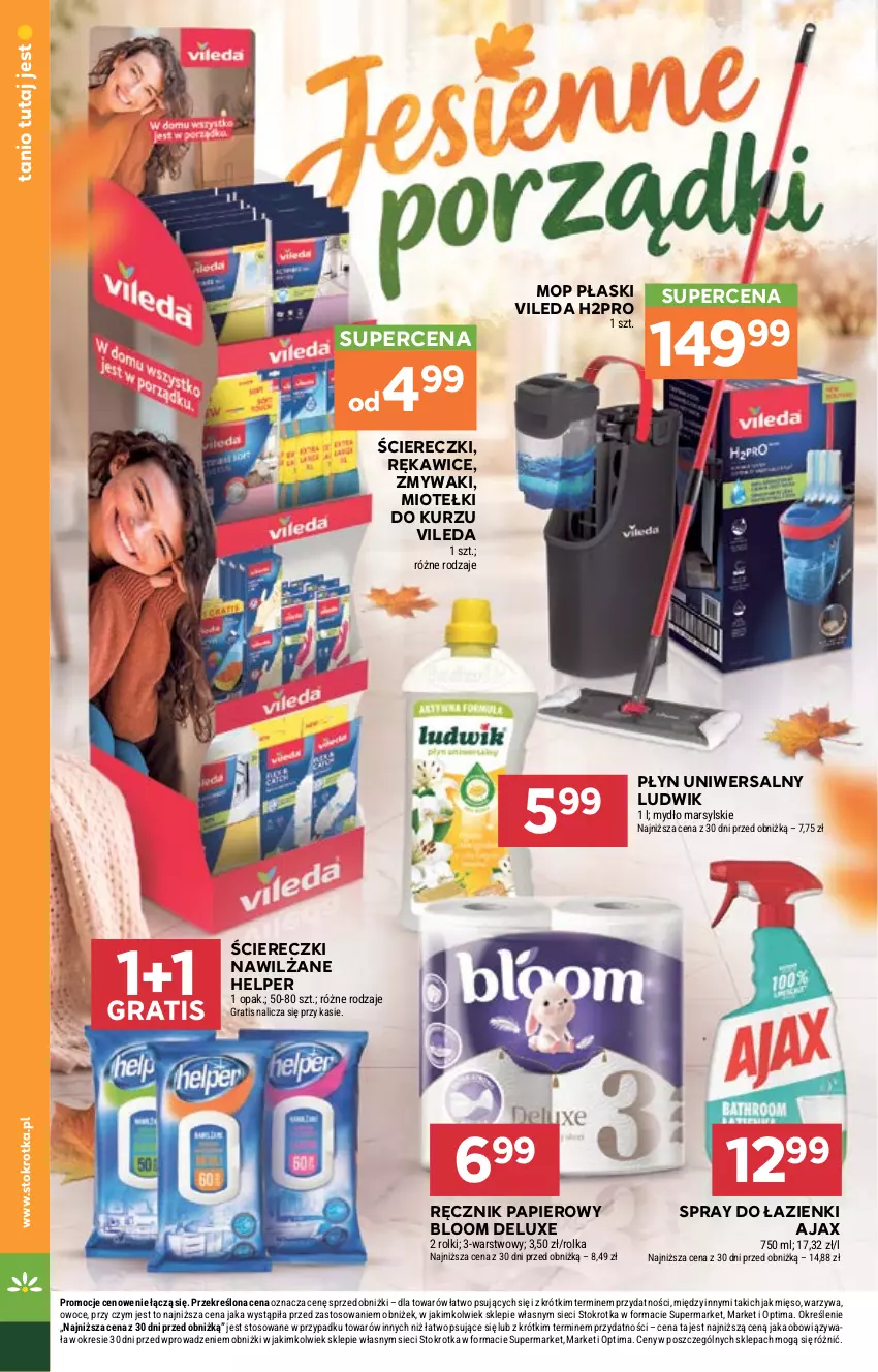 Gazetka promocyjna Stokrotka - Supermarket - ważna 08.10 do 14.10.2026 - strona 48 - produkty: Ajax, Gra, Ludwik, Mars, Mięso, Mop, Mydło, Optima, Owoce, Papier, Ręcznik, Rękawice, Rolki, Vileda, Warzywa