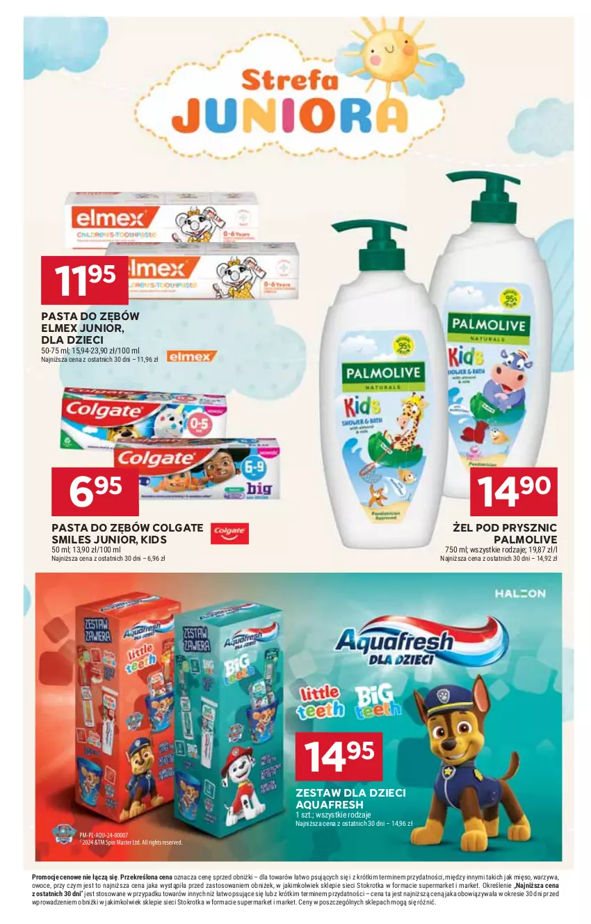 Gazetka promocyjna Stokrotka - Supermarket - ważna 21.08 do 27.08.2025 - strona 45 - produkty: Aquafresh, Colgate, Dzieci, Elmex, LG, Mięso, Owoce, Palmolive, Pasta do zębów, Warzywa