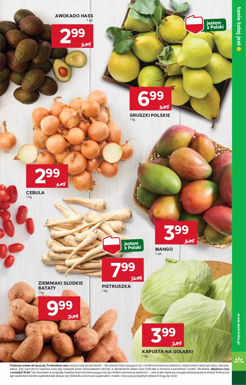Gazetka promocyjna Stokrotka - Supermarket - ważna 21.08 do 27.08.2025 - strona 7 - produkty: Cebula, Gruszki, Mango, Mięso, Owoce, Pietruszka, Warzywa, Ziemniaki