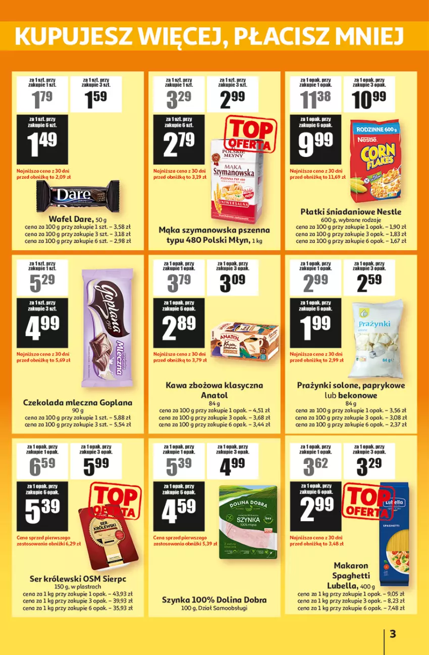Gazetka promocyjna Auchan - ATAC Hiper Discount - ważna 23.10 do 12.11.2025 - strona 3 - produkty: Beko, Bell, Bella, Czekolada, Czekolada mleczna, Danio, Fa, Goplana, Kawa, Kawa zbożowa, Królewski, LANA, Lubella, Mąka, Makaron, Ser, Spaghetti, Szynka