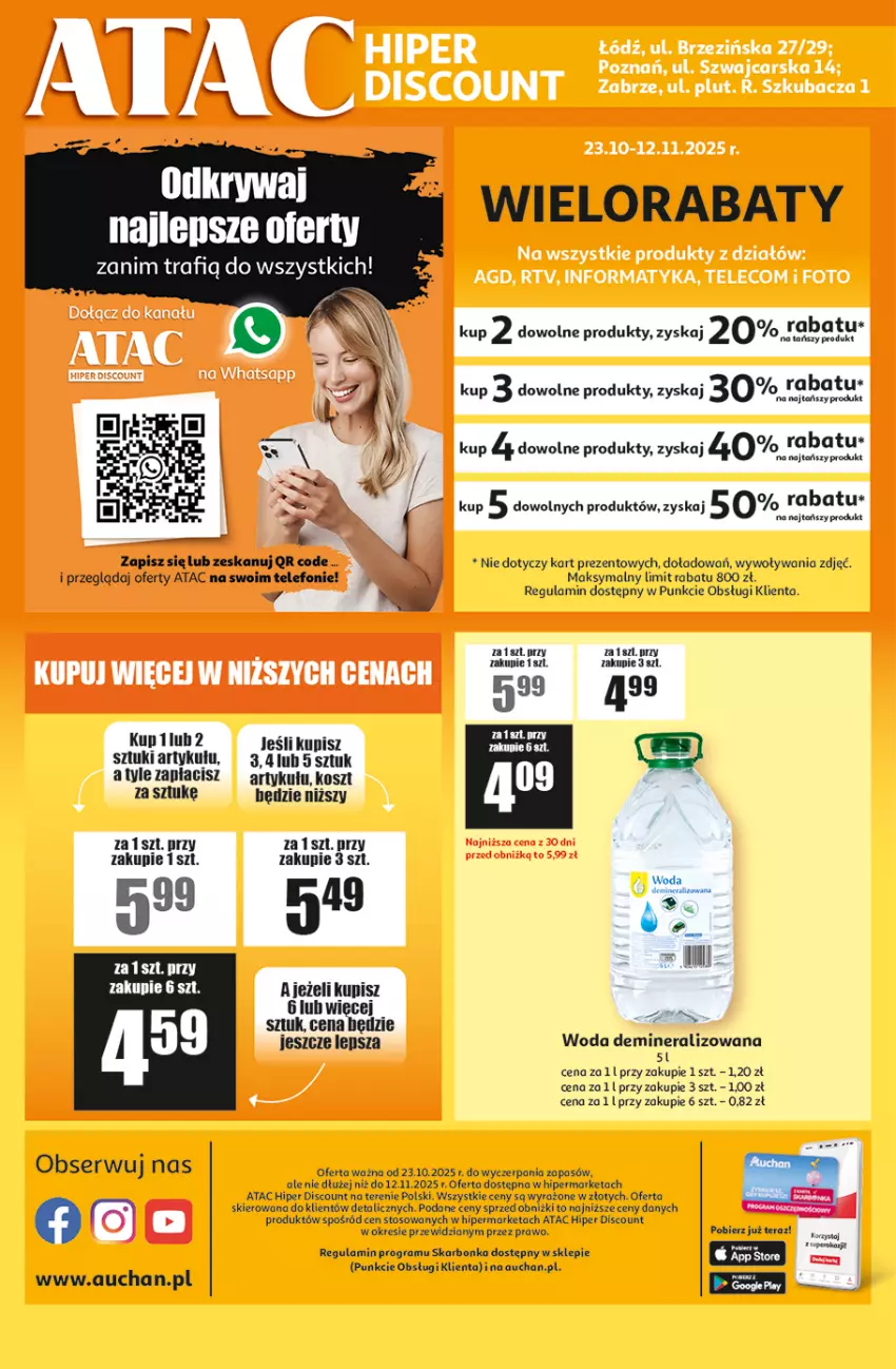 Gazetka promocyjna Auchan - ATAC Hiper Discount - ważna 23.10 do 12.11.2025 - strona 4 - produkty: Gra, Kosz, Ser, Telefon, Tera, Woda