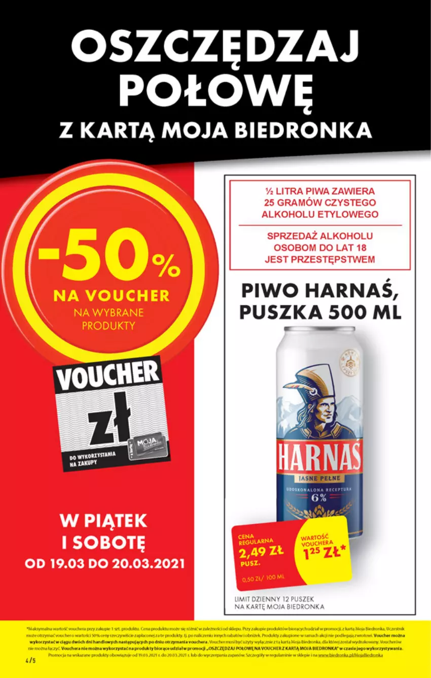 Gazetka promocyjna Biedronka - W tym tygodniu - ważna 18.03 do 24.03.2021 - strona 4 - produkty: Fa, Harnaś, Piwo