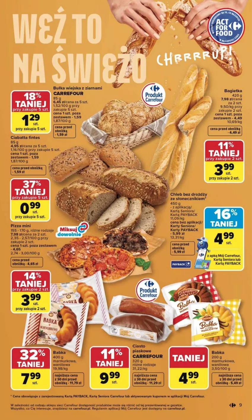 Gazetka promocyjna Carrefour - Gazetka Carrefour, Market od poniedziałku! - ważna 23.03 do 29.03.2026 - strona 15 - produkty: Chleb, Ciabatta, Pizza