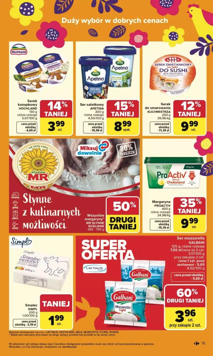 Gazetka promocyjna Carrefour - Gazetka Carrefour, Market od poniedziałku! - ważna 23.03 do 29.03.2026 - strona 25 - produkty: Fa, Flora, Hochland, Margaryna, Mleko, Mlekovita, Sałat, Ser, Serek, Smalec, Sushi