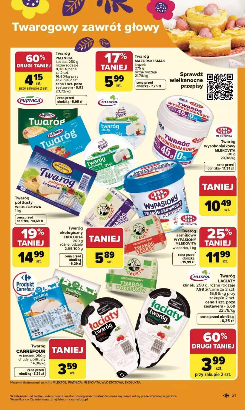 Gazetka promocyjna Carrefour - Gazetka Carrefour, Market od poniedziałku! - ważna 23.03 do 29.03.2026 - strona 27 - produkty: Mleko, Mlekovita, Piątnica, Ser, Sok, Twaróg, Twaróg półtłusty