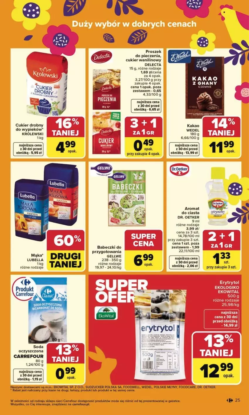 Gazetka promocyjna Carrefour - Gazetka Carrefour, Market od poniedziałku! - ważna 23.03 do 29.03.2026 - strona 31 - produkty: Babeczki, Cukier, Cukier wanilinowy, Delecta, Dr. Oetker, Fa, Kakao, Piec, Polskie Młyny, Por