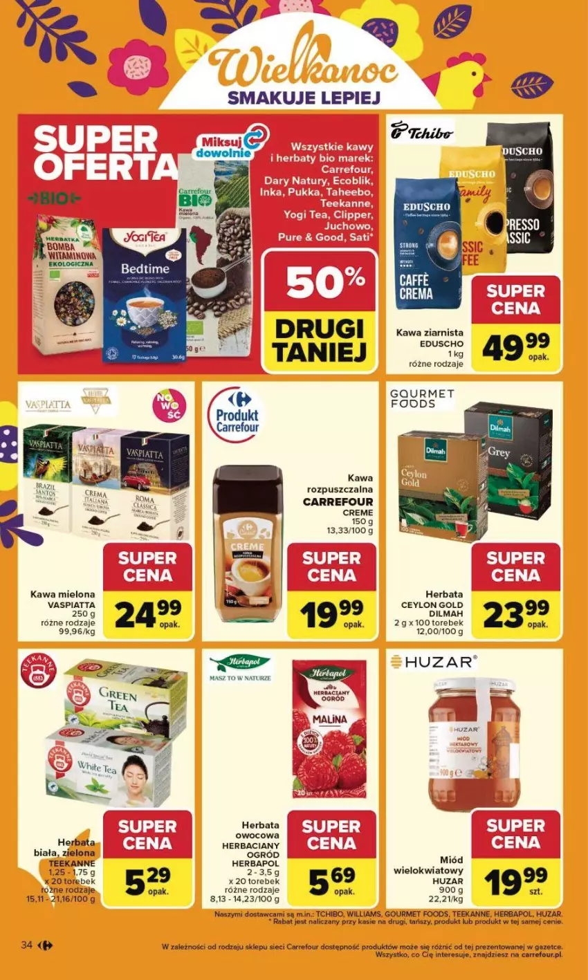 Gazetka promocyjna Carrefour - Gazetka Carrefour, Market od poniedziałku! - ważna 23.03 do 29.03.2026 - strona 40 - produkty: Dilmah, Herbapol, Herbata, Iams, Kawa, Kawa mielona, Kawa rozpuszczalna, Kawa ziarnista, Miód, Ogród, Tchibo, Teekanne