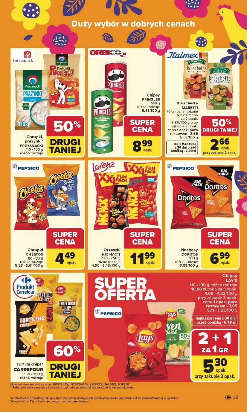 Gazetka promocyjna Carrefour - Gazetka Carrefour, Market od poniedziałku! - ważna 23.03 do 29.03.2026 - strona 41 - produkty: Cheetos, Chipsy, Chrupki, Fa, Orzeszki, Pepsi, Pringles, Tortilla, Tortilla Chips