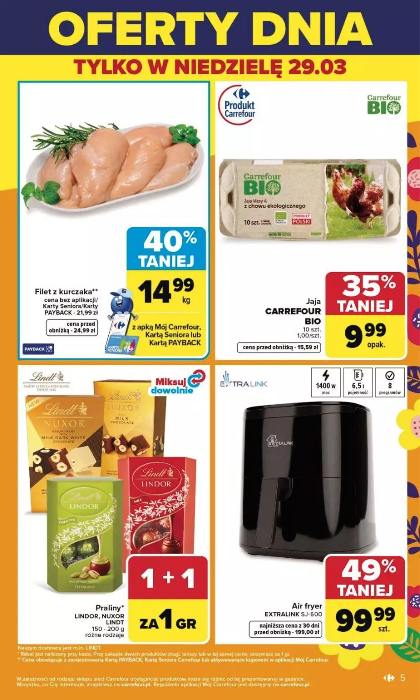 Gazetka promocyjna Carrefour - Gazetka Carrefour, Market od poniedziałku! - ważna 23.03 do 29.03.2026 - strona 7 - produkty: Fa, Gra, Jaja, Kurczak, Lindor, Lindt, Praliny