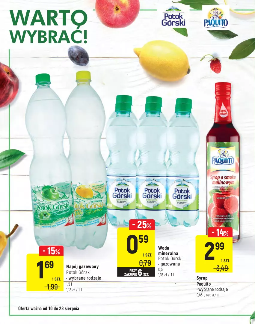 Gazetka promocyjna Intermarche - Letni Targ Marek - ważna 10.08 do 23.08.2021 - strona 16 - produkty: Napój, Napój gazowany, Syrop, Woda, Woda mineralna