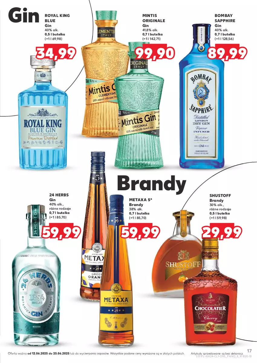 Gazetka promocyjna Kaufland - Barek Kauflandu - ważna 12.06 do 25.06.2025 - strona 17 - produkty: Brandy, Gin, HP, Metaxa