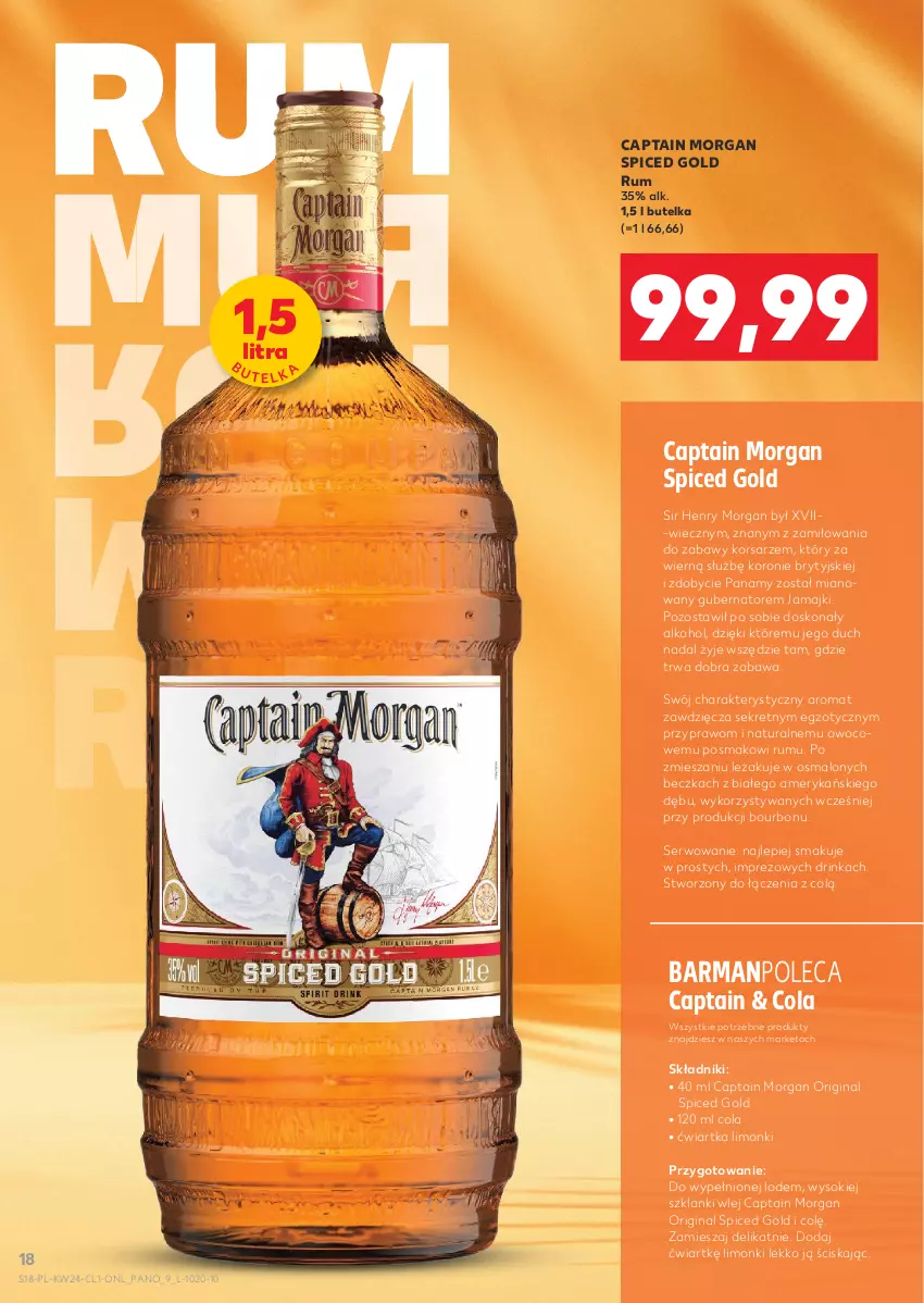 Gazetka promocyjna Kaufland - Barek Kauflandu - ważna 12.06 do 25.06.2025 - strona 18 - produkty: Bourbon, Captain Morgan, Gin, Inka, Kret, Lanki, Rum, Ser, Sok