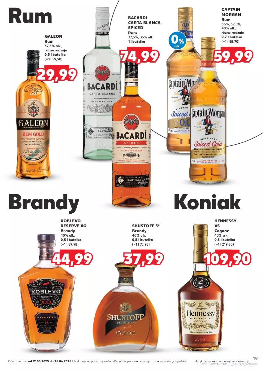 Gazetka promocyjna Kaufland - Barek Kauflandu - ważna 12.06 do 25.06.2025 - strona 19 - produkty: Bacardi, Brandy, Captain Morgan, Leon, Rum, Ser