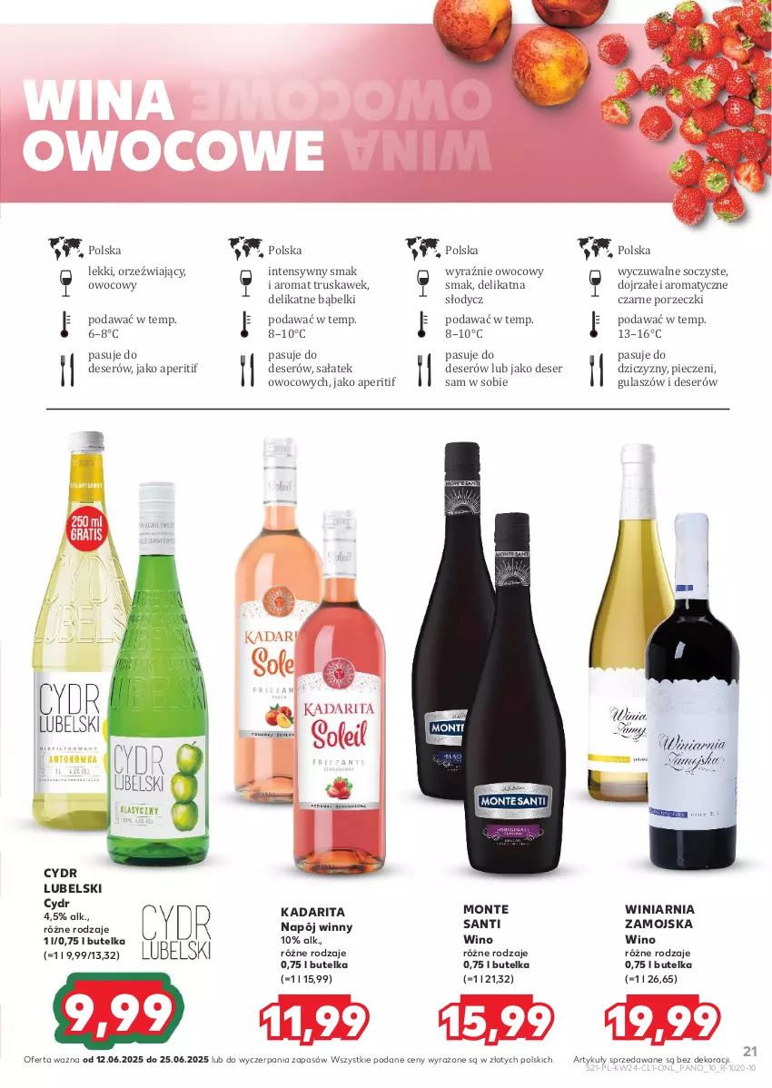 Gazetka promocyjna Kaufland - Barek Kauflandu - ważna 12.06 do 25.06.2025 - strona 21 - produkty: Deser, Monte, Monte Santi, Napój, Piec, Por, Sałat, Ser, Winiarnia Zamojska, Wino