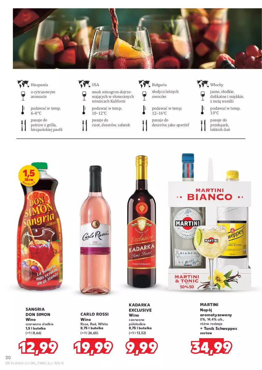 Gazetka promocyjna Kaufland - Barek Kauflandu - ważna 12.06 do 25.06.2025 - strona 30 - produkty: Carlo Rossi, Deser, Grill, Martini, Napój, Sałat, Schweppes, Ser, Tonik, Wino, Wino czerwone