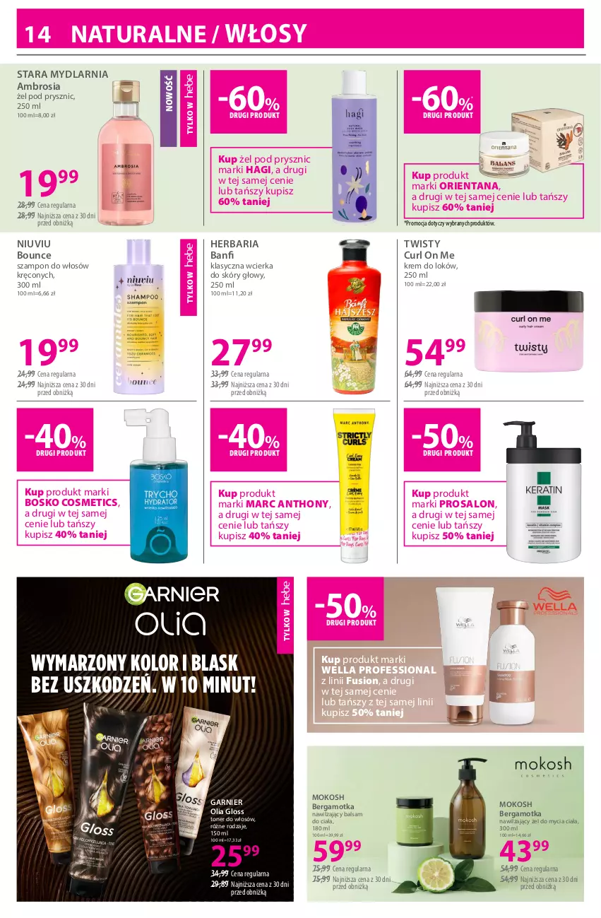 Gazetka promocyjna Hebe - Gazetka - ważna 18.04 do 03.05.2026 - strona 14 - produkty: Balsam do ciała, Fusion, Garnier, Nawilżający balsam, Szampon, Wella