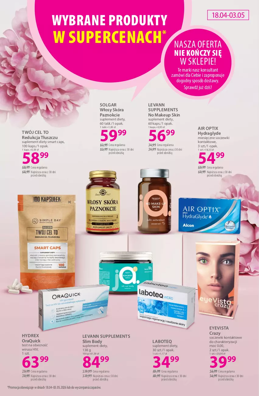 Gazetka promocyjna Hebe - Gazetka - ważna 18.04 do 03.05.2026 - strona 20 - produkty: Body, LG, Soczewki kontaktowe, Suplement diety