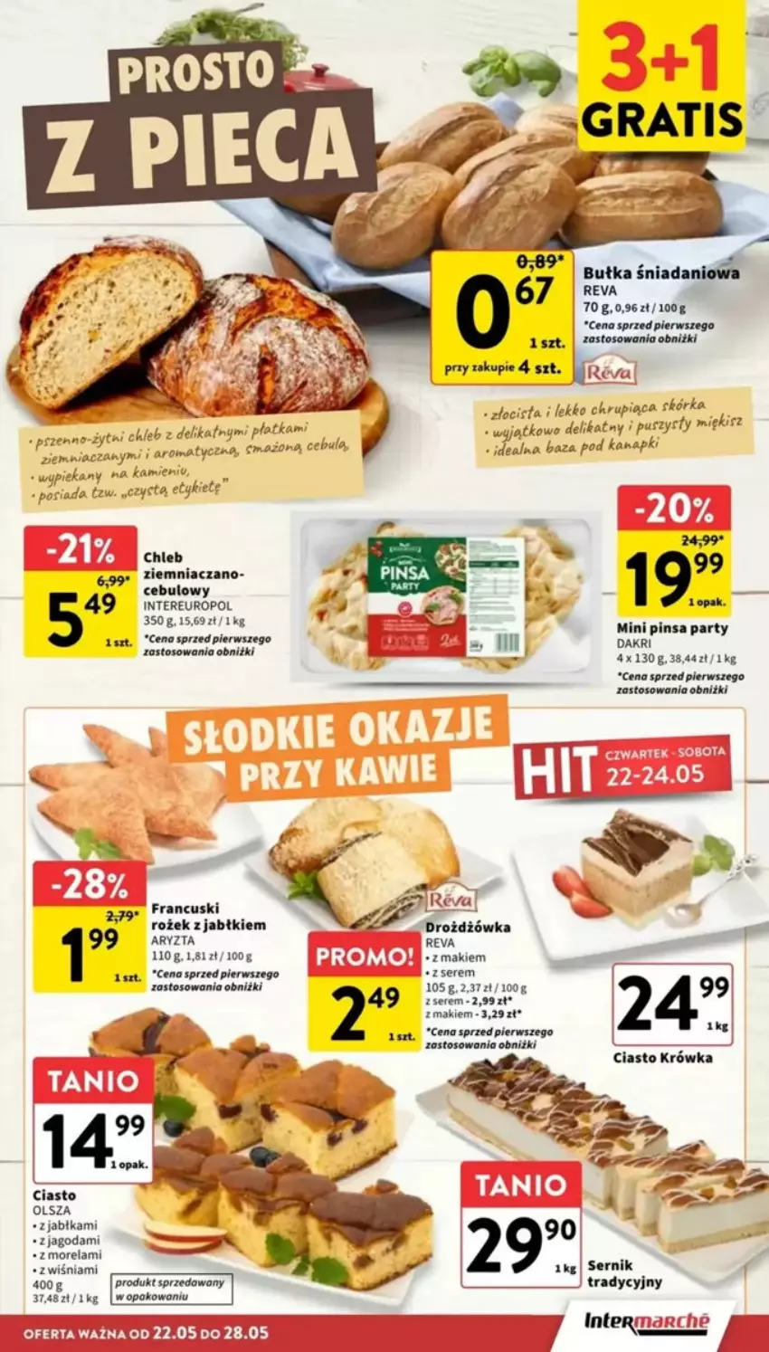 Gazetka promocyjna Intermarche - ważna 22.05 do 28.05.2025 - strona 14 - produkty: Bułka, Chleb, Jabłka, Morela, Por, Pur, Rura, Ser