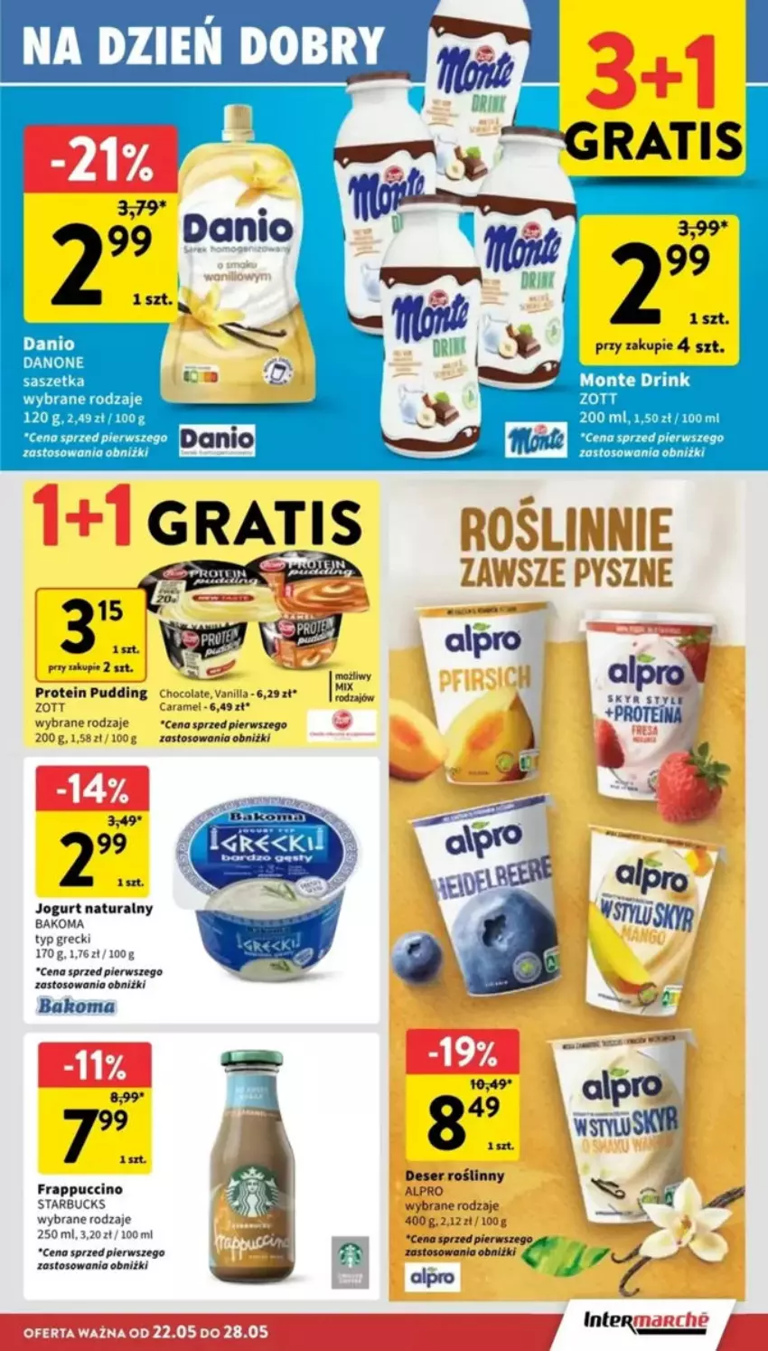 Gazetka promocyjna Intermarche - ważna 22.05 do 28.05.2025 - strona 16 - produkty: Alpro, Astor, Bakoma, Danone, Deser, Jogurt, Jogurt naturalny, Monte, Ser