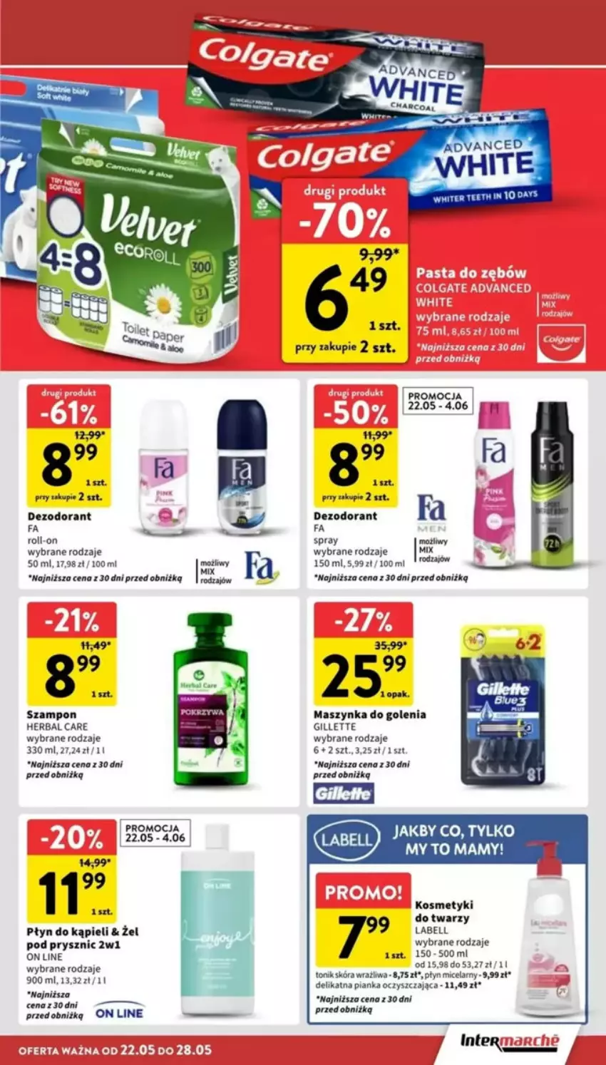 Gazetka promocyjna Intermarche - ważna 22.05 do 28.05.2025 - strona 27 - produkty: Bell, Dezodorant, Fa, Gillette, Maszynka, Maszynka do golenia, Mop, Płyn do kąpieli, Szampon, Szynka, Tonik
