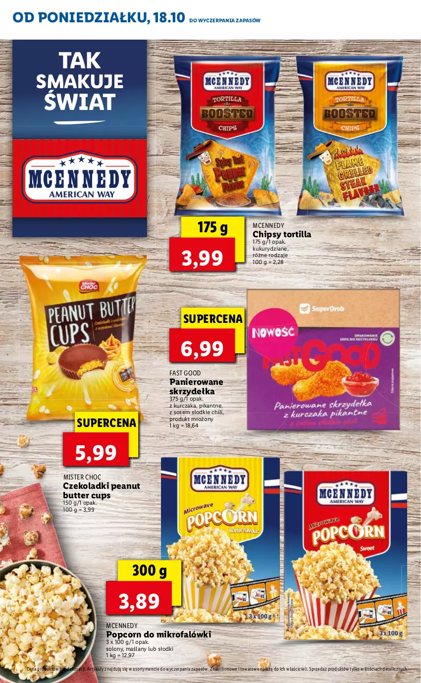 Gazetka promocyjna Lidl - KATALOG Z OFERTĄ W STYLU USA - ważna 18.10 do 22.10.2021 - strona 16 - produkty: Chipsy, Fa, Kurczak, Popcorn, Sos, Tortilla