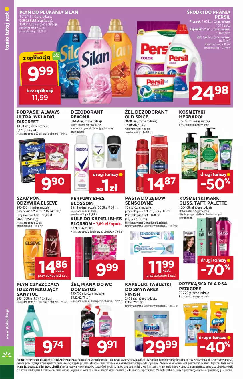 Gazetka promocyjna Stokrotka - Market - ważna 29.10 do 04.11.2026 - strona 37 - produkty: Always, Always Ultra, Dezodorant, Discreet, Domestos, Dzieci, Elseve, Finish, Herbapol, Mięso, Odżywka, Old Spice, Optima, Owoce, Palette, Pasta do zębów, Pedigree, Perfum, Persil, Płyn do płukania, Podpaski, Rexona, Sanytol, Sensodyne, Silan, Szampon, Tablet, Taft, Warzywa, Wkładki
