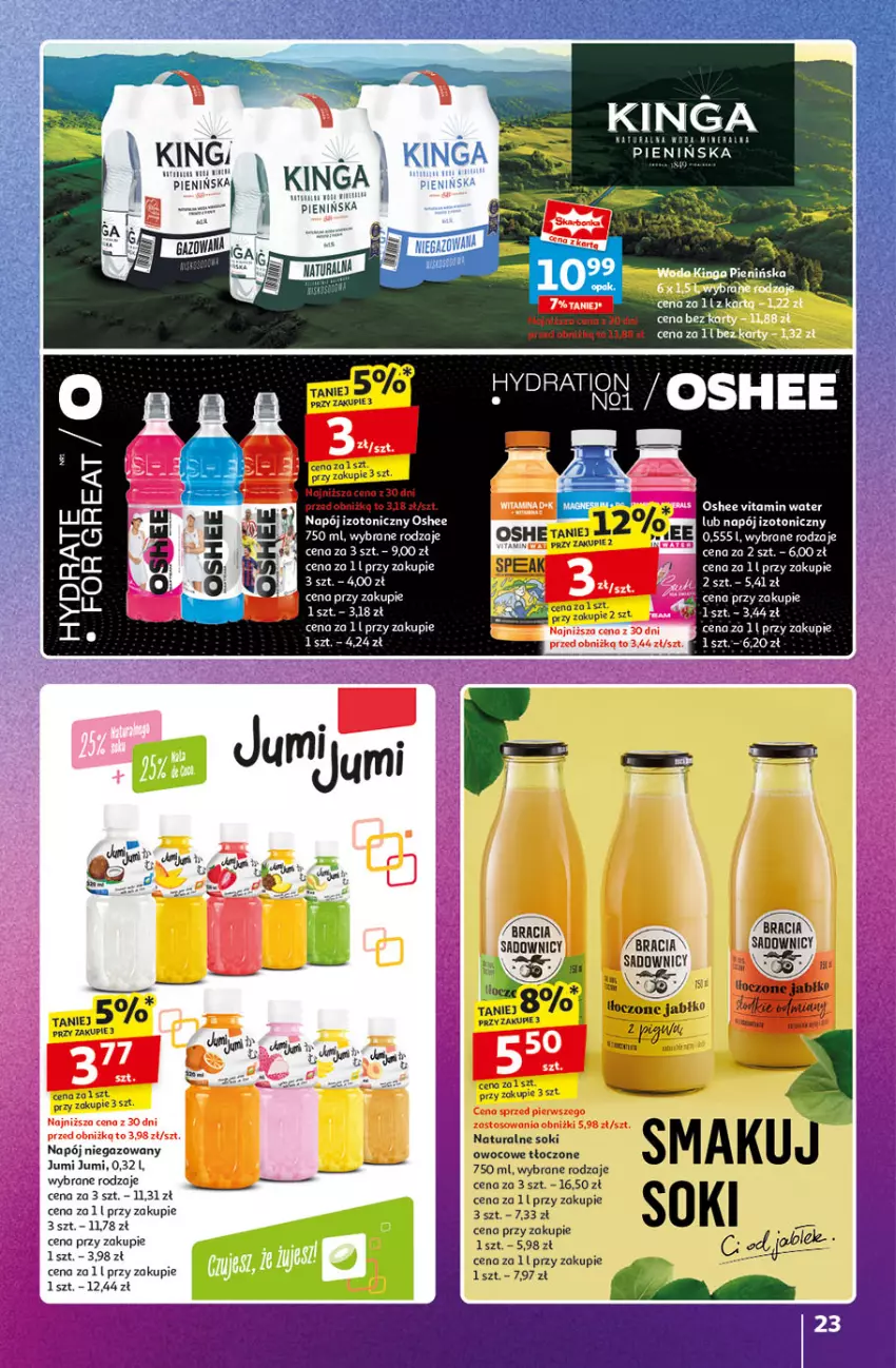 Gazetka promocyjna Auchan - Znane Marki Lubiane Hipermarket - ważna 20.03 do 29.03.2025 - strona 23 - produkty: Napój, Napój izotoniczny, Napój niegazowany, Oshee, Sok