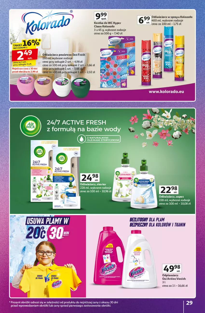 Gazetka promocyjna Auchan - Znane Marki Lubiane Hipermarket - ważna 20.03 do 29.03.2025 - strona 29 - produkty: Kolorado, Kostka do wc, Odplamiacz, Odświeżacz powietrza, Piec, Vanish