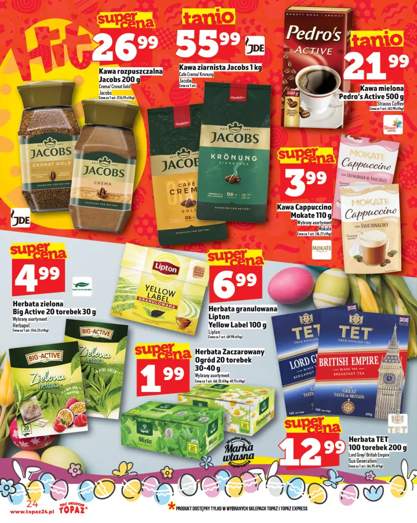 Gazetka promocyjna Topaz - Gazetka - ważna 17.04 do 23.04.2025 - strona 24 - produkty: Brit, Cappuccino, Gra, Herbapol, Herbata, Jacobs, Kawa, Kawa mielona, Kawa rozpuszczalna, Ogród, Top