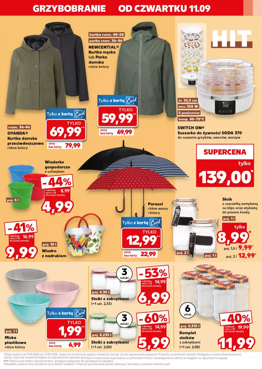 Gazetka promocyjna Kaufland - Kaufland - ważna 11.09 do 17.09.2025 - strona 19 - produkty: Kurtka, Miska, Parasol, Parka, Suszarka, Wiadro