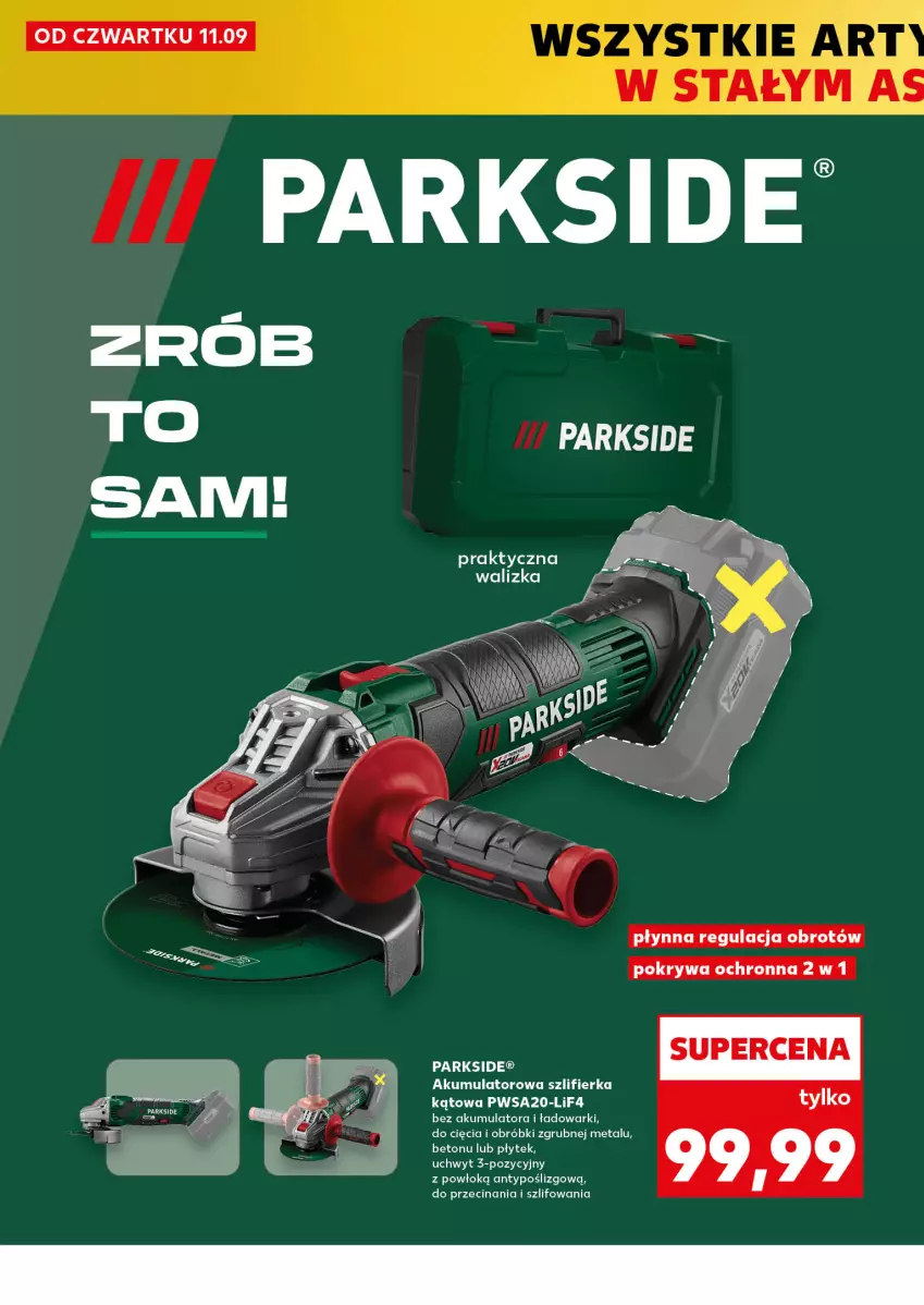 Gazetka promocyjna Kaufland - Kaufland - ważna 11.09 do 17.09.2025 - strona 2 - produkty: Akumulator, Parkside, Pokrywa, Szlifierka, Szlifierka kątowa, Walizka